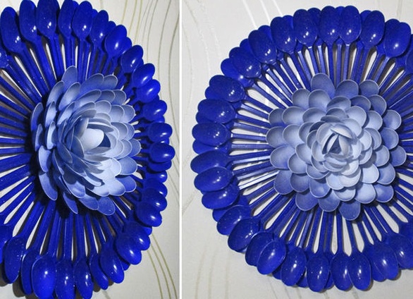 Предметы интерьера из пластиковых ложек